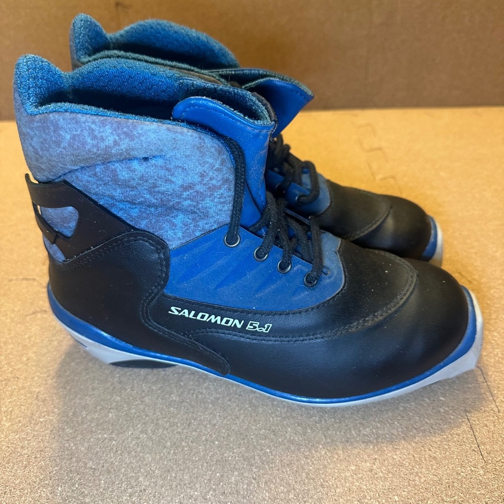 Salomon‎ 5.1 SNS Profil Cross Country Ski Boots Black Blue Thinsulate Size 38